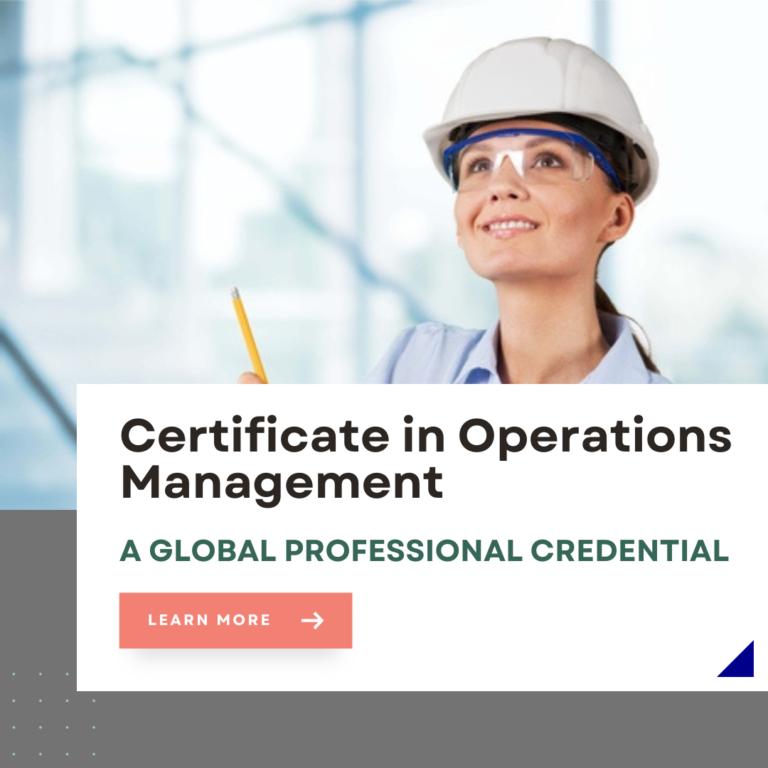 Operations Management Credentials Global Management Academy